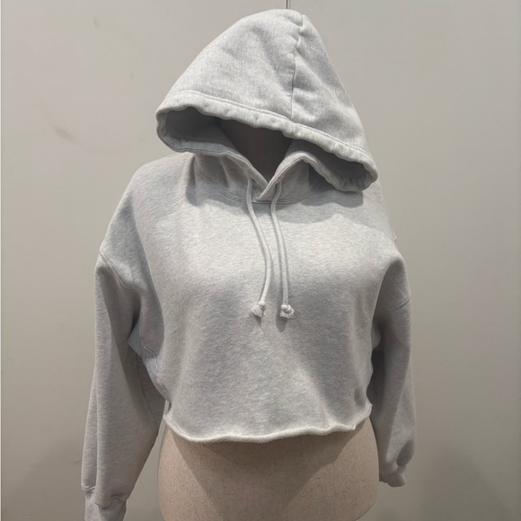 TNA Perfect Cropped Hoodie in Light Gray - Picture 2 of 3